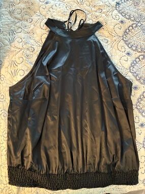 Universal Standard Black Satin Halter Tank